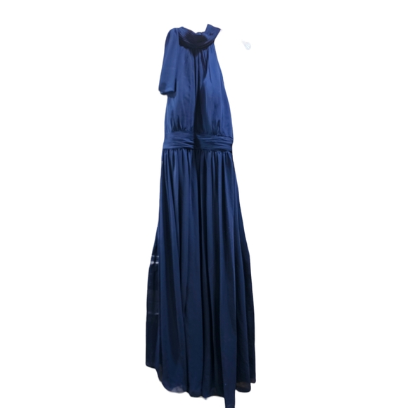 Mac Duggal HIGH NECK CHIFFON GOWNIn Blue Size 10 NWT MSRP $398 - Picture 6 of 9